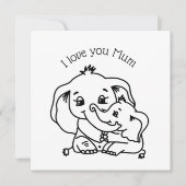 エレファントムーム&ミーマザーズデイのグリーティングカード (正面)