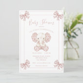 エレファントモーヴェトワールヴィンテージベビーシャワー 招待状 (スタンド正面)