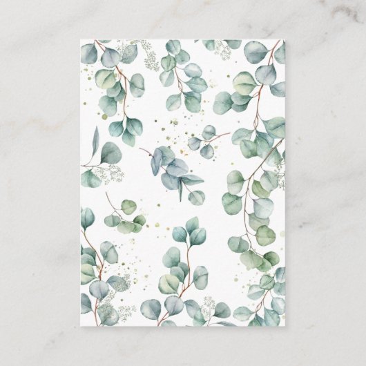 エレファントユーカリプトゥスグリーンリースおむつラッフル エンクロージャーカード (裏面)