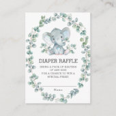 エレファントユーカリプトゥスグリーンリースおむつラッフル エンクロージャーカード (正面)
