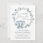 エレファントユーカリ男の赤ちゃん散水 招待状 (正面)