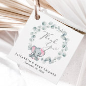 エレファントユーカリ赤ちゃんガールシャワーありがとう フェイバータグ