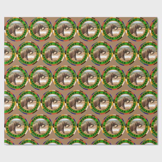 エレファントライジングアフリカサファリラッピング紙 ラッピングペーパー (フラット)