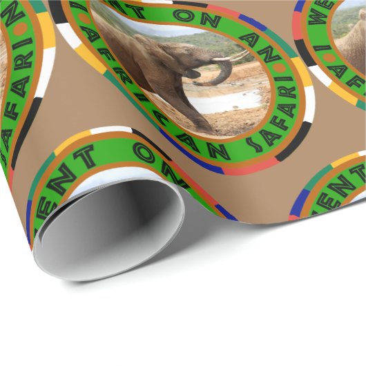 エレファントライジングアフリカサファリラッピング紙 ラッピングペーパー (ロールコーナー)