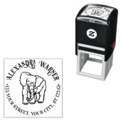 エレファントラインアートラウンドネーム差出人住所 セルフインキングスタンプ (インサイチュ)