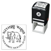 エレファントラインアート#2ラウンドネーム差出人住所 セルフインキングスタンプ (インサイチュ)