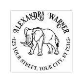 エレファントラインアート#2ラウンドネーム差出人住所 セルフインキングスタンプ (デザイン)