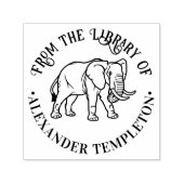 エレファントラインアート#2ラウンドライブラリブック名 セルフインキングスタンプ (デザイン)
