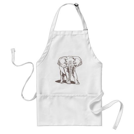 エレファントラインスケッチ スタンダードエプロン (正面)