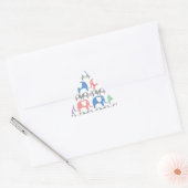 エレファントラブソフトパステルパターンハート 三角形シール (封筒)