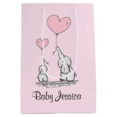 エレファントラブデザイン抱き枕 ミディアムペーパーバッグ (裏面)