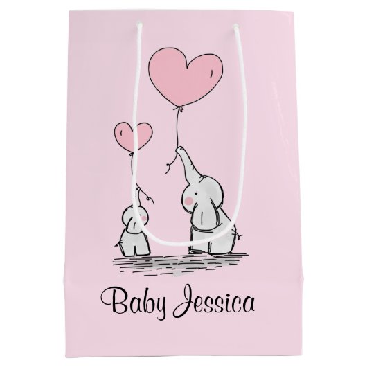 エレファントラブデザイン抱き枕 ミディアムペーパーバッグ (裏面)