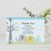 エレファントラブベビーシャワーサンキューカード サンキューカード (スタンド正面)