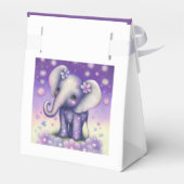 エレファントラブリーパープル花誕生日お願いボックス フェイバーボックス (裏面サイド)
