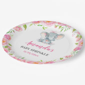 エレファントリトルピーナッツガールベビーシャワー散水 ペーパープレート (アングル)