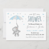 エレファントリトルピーナッツベイビーシャワー招待状 招待状 (正面)