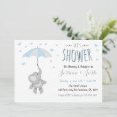 エレファントリトルピーナッツベイビーシャワー招待状 招待状 (スタンド正面)