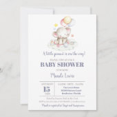 エレファントリトルピーナッツボーイ赤ちゃんシャワー招待状 招待状 (正面)