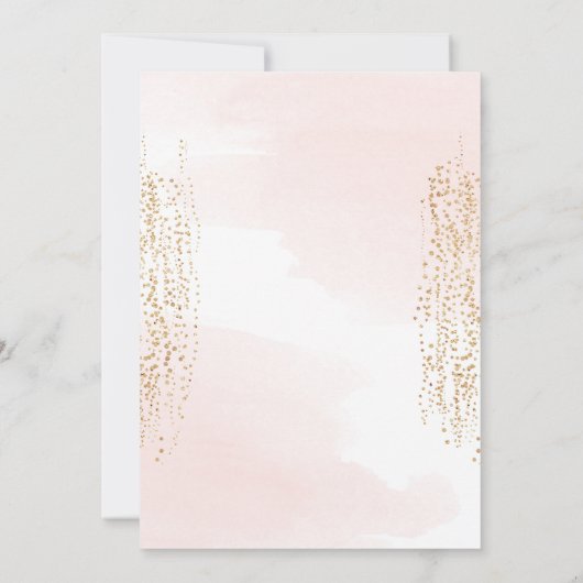 エレファントリトルピーナッツラッシュピンクガールベビーシャワー 招待状 (裏面)