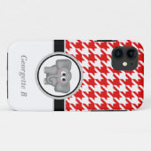 エレファントレッド&ホワイト千鳥格子のiPhone 5ケース Case-Mate iPhoneケース (裏面(横))