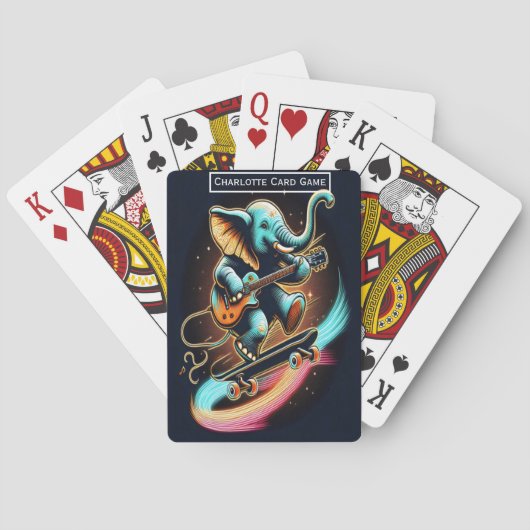 エレファントロックスターモノグラムの子供の試合 トランプ (裏面)