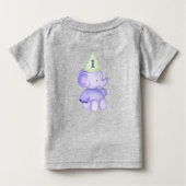 エレファントワン歳1歳の誕生日ベビー幼児 ベビーTシャツ (裏面)