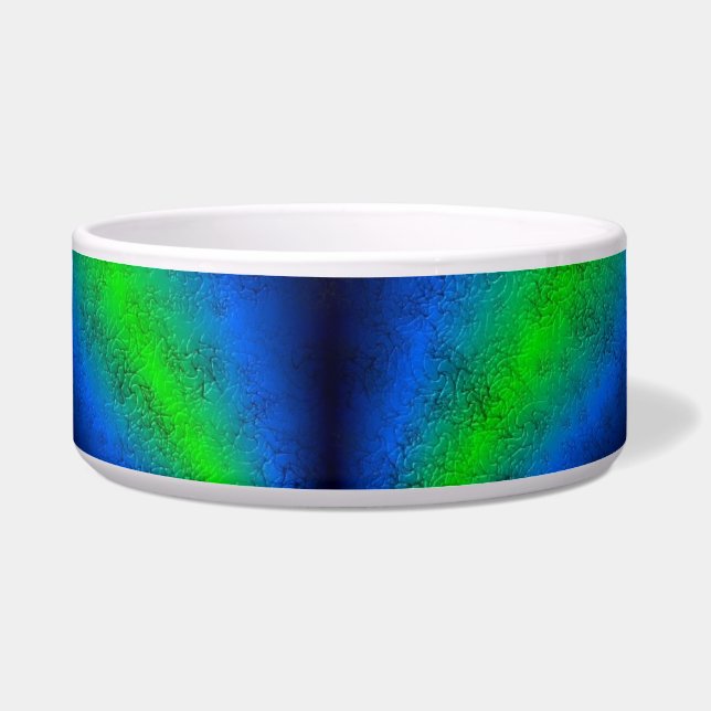 エレファントンスキンレザーオプティクの緑色の青い虹 ボウル (正面)