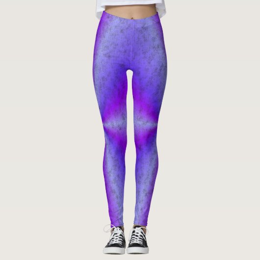 エレファントンスキンレザーオプティクの青いピンクの虹 レギンス (正面)