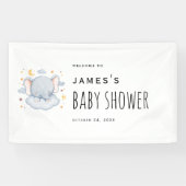 エレファント男の赤ちゃんシャワーウェルカムバナー 横断幕 (横)