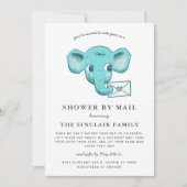 エレファント男の赤ちゃんシャワーバイメール 招待状 (正面)