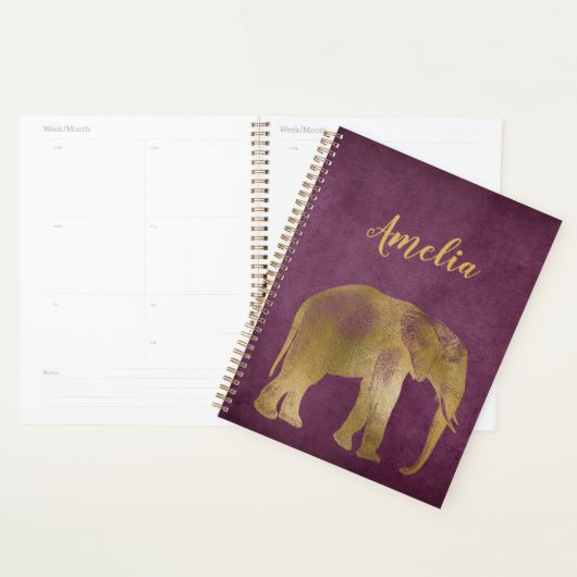 エレファント金ゴールドヴァイオレットスエードプランナー プランナー手帳 (ディスプレー)