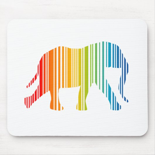 エレファント(カラーバーコード) マウスパッド (正面)