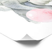 エレファント，サファリ，ピンクバブルガム，女の子子供部屋 フォトプリント            (角)