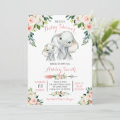 エレファント·サファリ·ベイビー·シャワーの招待状 招待状 (スタンド正面)
