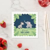 エレファント&ゼブラサファリベイビーシャワーナプキン スタンダードカクテルナプキン (インサイチュ)