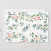 エレファント ピンク フローラル グリーン ベビー シャワー 招待状 (裏面)