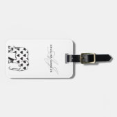 エレファント ブラック&ホワイト モノグラム ラゲッジタグ (正面横)