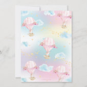 エレファント·ホット·エア·バルーン1歳の誕生日ガール 招待状 (裏面)