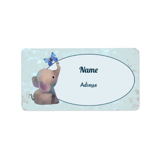 エレファントmitシュメトリングadressaufkleber ラベル (正面)