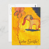 エレファントmit blume von lola mono ポストカード (正面/裏面)