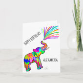 エレフカラフルォントアートハッピーバースデー カード (正面)