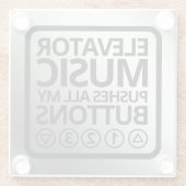 エレベおもしろいータミュージックがボタンをすべて押す ガラスコースター (裏面)