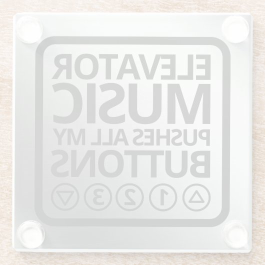 エレベおもしろいータミュージックがボタンをすべて押す ガラスコースター (裏面)