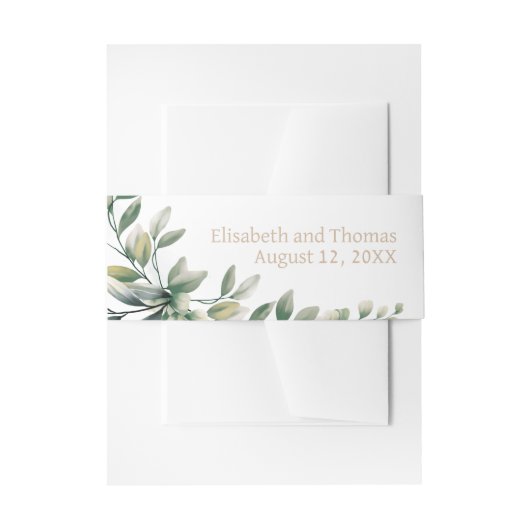 エレベモダンントなウエディング離れユーカリ 招待状ベリーバンド (正面例)