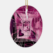 エレベータダウン抽象芸術 セラミックオーナメント (右)