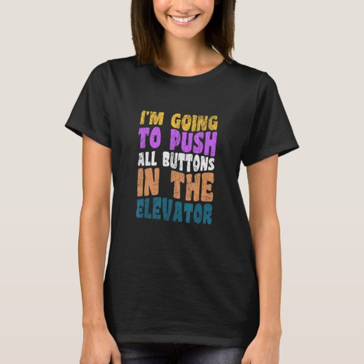 エレベータボタンエレベーター点検整備士設置 Tシャツ (正面)