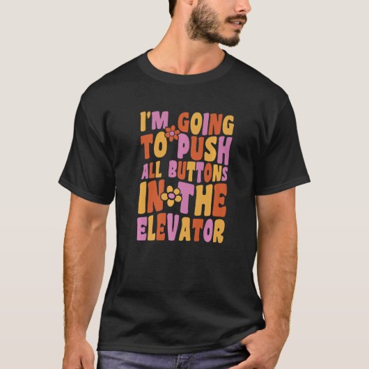 エレベータボタンエレベーター点検整備士設置 Tシャツ (正面)