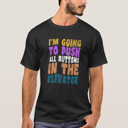エレベータボタンエレベーター点検整備士設置 Tシャツ (正面)