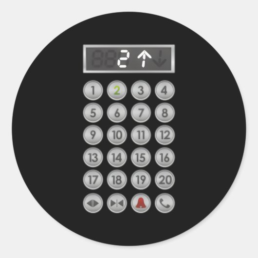 エレベータボタンエレベーター ラウンドシール (正面)