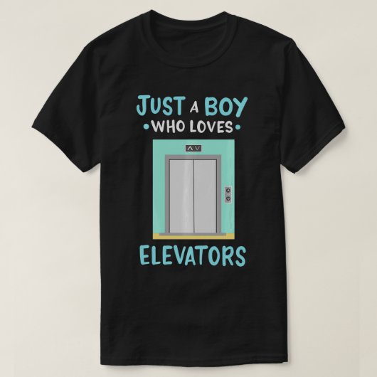 エレベーターが大好きな少年 Tシャツ (デザイン正面)